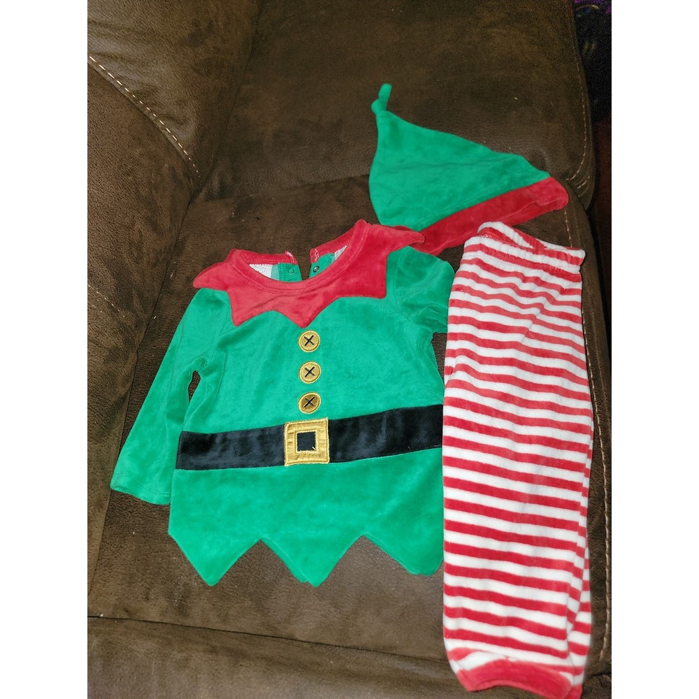 Koala kids holiday Christmas elf outfit size 9 12 months top pants hat
